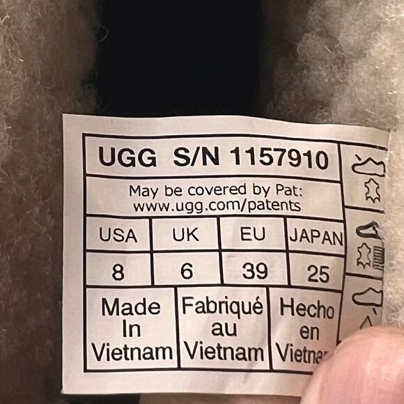 UGG Classic Mini New Heights Platform Suede Boots Chestnut Women's 8 Tried On - Picture 11 of 11